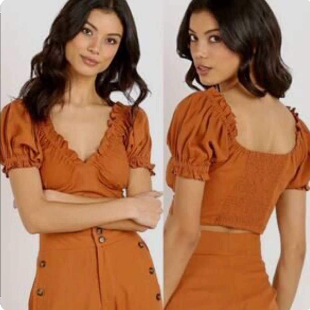 Jen's Pirate Booty - "Reality Bites" crop top (sunburn linen color)